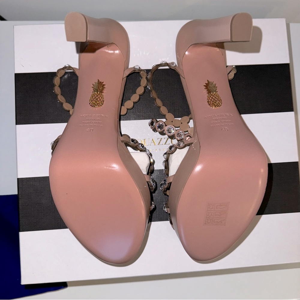 Aquazzura Tequila Plateau 120 Embellished Leather Sandals - Picture 7 of 12